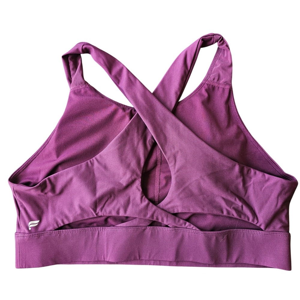 Fabletics Purple High Neck Crossback Keyhole Sports Bra Plum Size Small EUC - Picture 3 of 9
